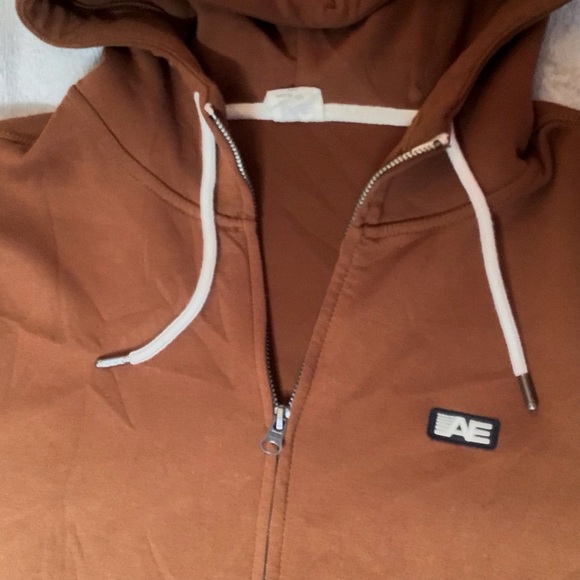 Men’s American Eagle Brown Tan Zip Up Sweatshirt Hoodie Size MT(Medium Tall) - Picture 4 of 11